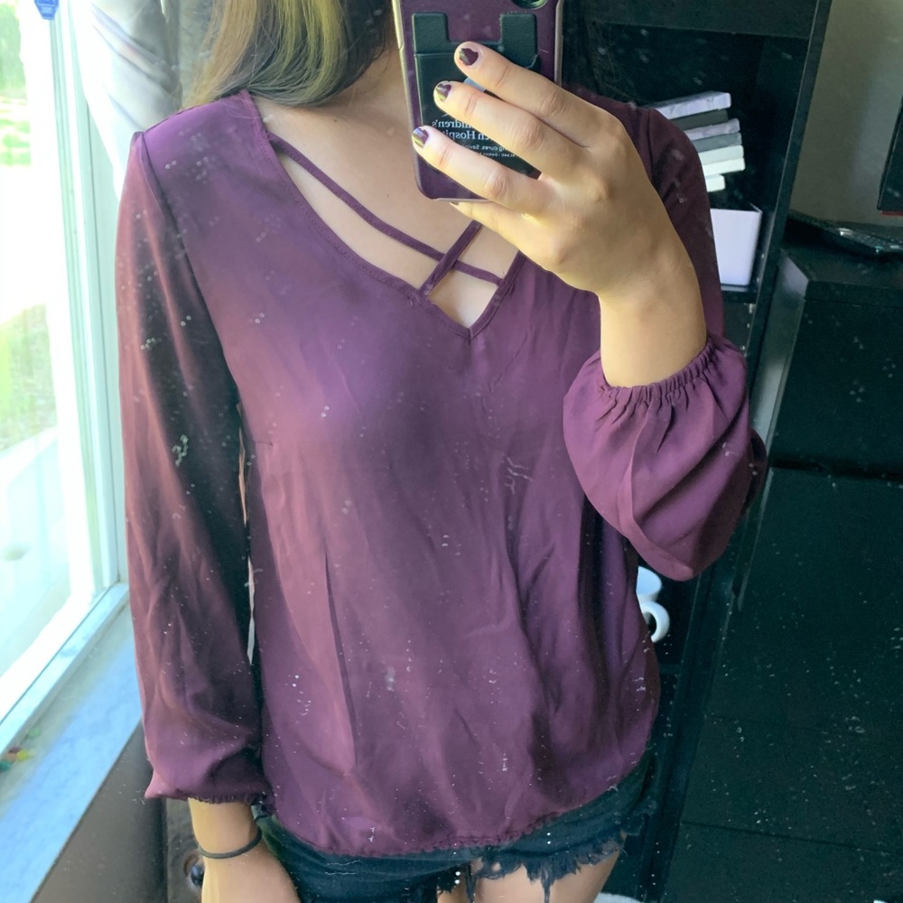 Charlotte Russe chiffon long sleeve top